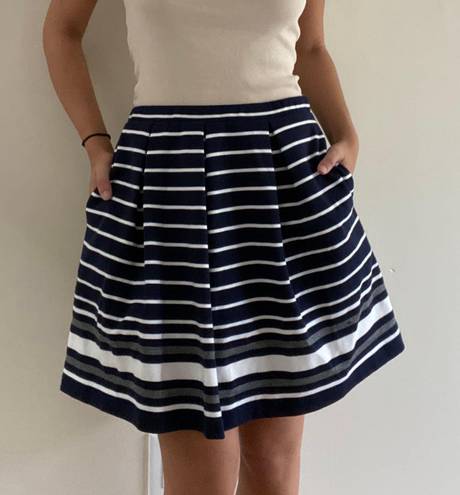 Max Studio Dark Navy Mini Skirt Stripes Size Small