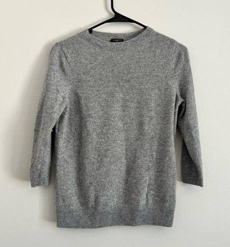 Talbots  Women’s Gray 100% Cashmere Quarter Sleeve Sweater Size Medium Petite