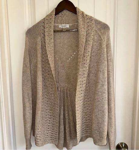 Dress Barn  light tan knit open front cardigan sweater women, M