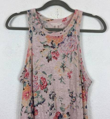 Rebecca Taylor  Marlena Pink Floral Linen Jersey Sleeveless Mini Dress Large