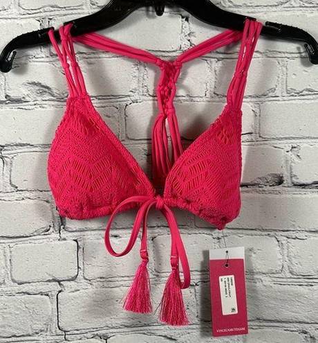 Vince Camuto Crochet Lace Tie Front Triangle Bra Top