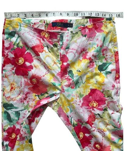 Polo  Ralph Lauren Women's Golf Floral Hawaiian Cropped Capri Zip Pants Size 10