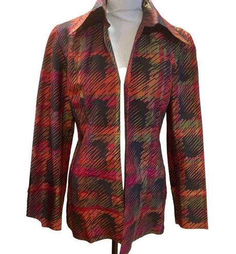 Russell  Kemp Vintage 80s or 90s Blazer Geometric Pattern Orange Green Wmn Small