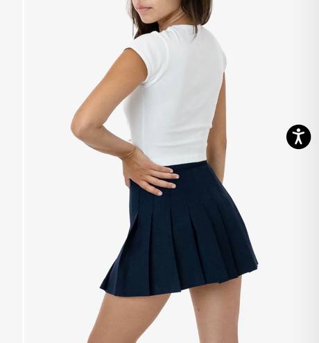 American Apparel Navy Pleated Mini Skirt