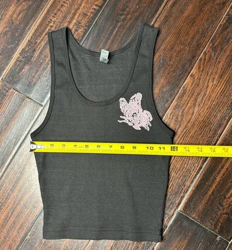 Los Angeles Apparel Tank top crop top handpainted, butterfly design, casual coastal cotton summer