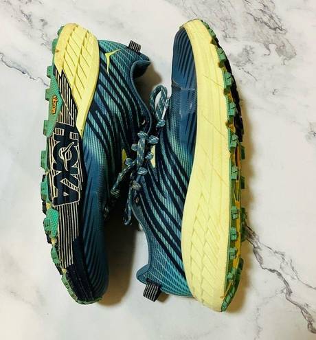 Hoka  Speedgoat 4 Shoes Womens 7.5 Blue Green Running Athletic Sneakers 1106527