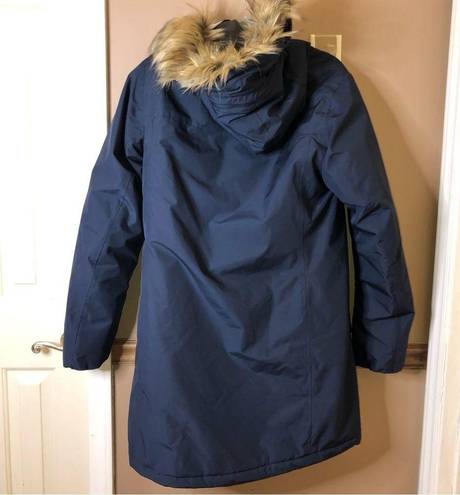 Helly Hansen  Aden Winter Water Resistant Parka Jacket Faux Fur Hood Navy Large