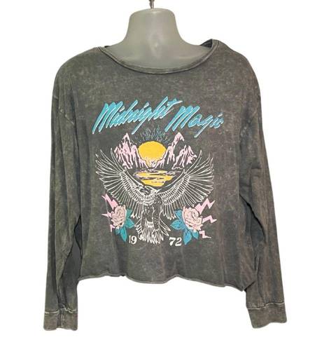 Grayson Threads  Women's Midnight Magic Cropped Graphic Long Sleeve Tee Shirt XL