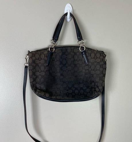 Coach  F36625 Black Canvas Leather Kelsey Handbag Purse Satchel Crossbody classic