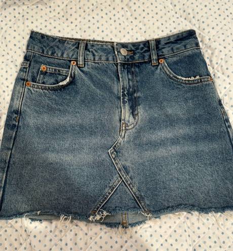 dark denim moto mini skirt Size 4