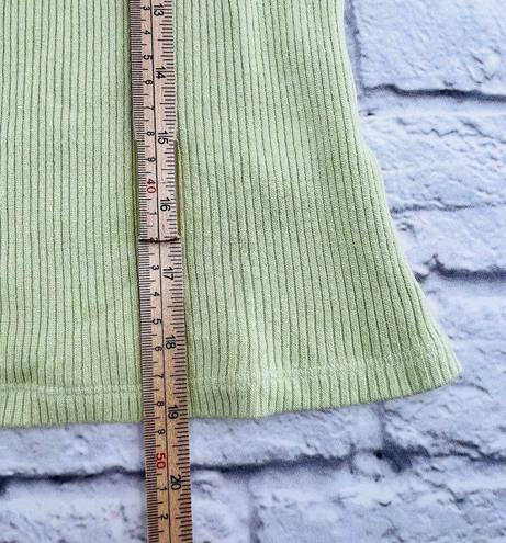 Lacausa NEW  by Anthropologie Sweater Rib Tee Fava Green Small Short Sleeve Slim