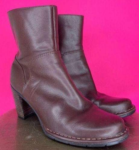 Clarks Indigo by  Saunter Brown Leather Ankle Boot Sz 6m