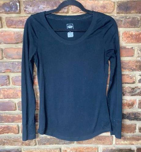 Mossimo Supply Co  Black Long Sleeve Scoop Neck Casual Tee T-Shirt Size Small