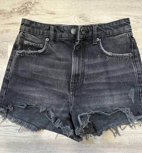 ZARA Fringe Black Jean Shorts