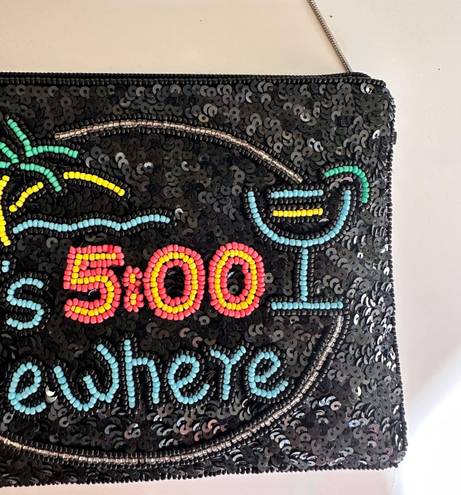 Anthropologie It's 5 O'Clock Somewhere Sequin Clutch, Black