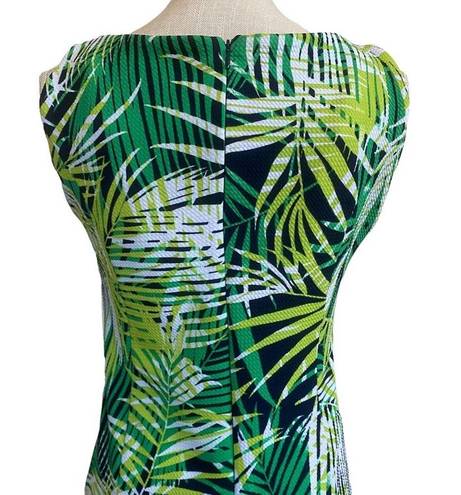 Tiana B . Palm tree Missy Tex Knit Tropical dress sz S new