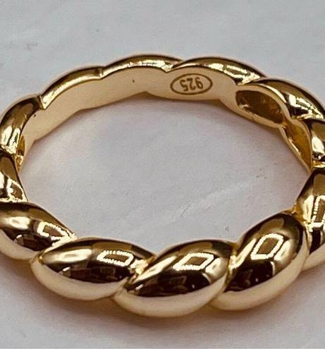 Twisted  look 14K GP sterling silver ring. New.