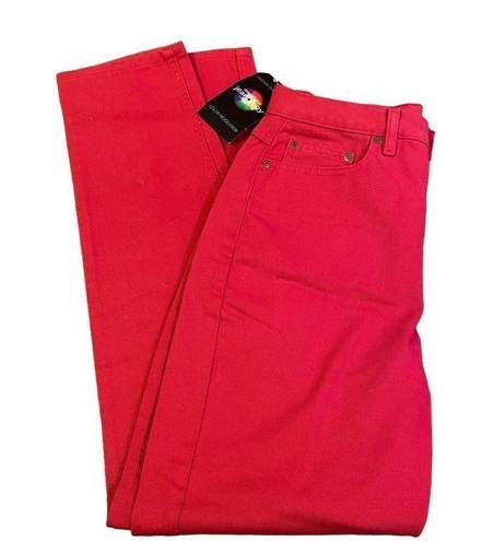 Newport News  Womens Jeans Skinny Mid Rise Red Size 10