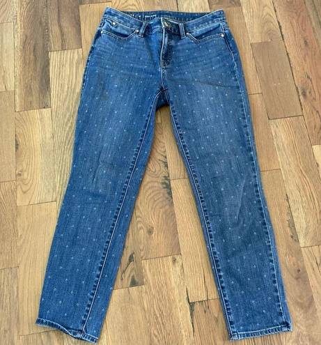 Talbots  Flawless Slim Ankle Fit Tulip print Blue Jeans Size 4