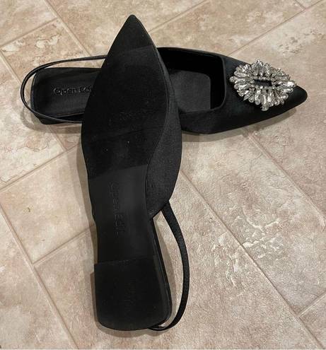 Open Edit Kendall Ornament Pointed Toe Slingback Flat NWT