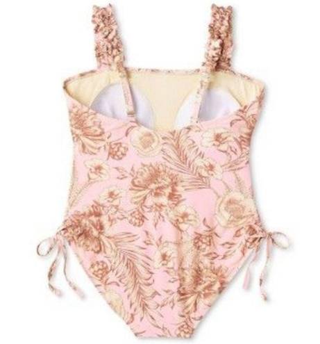 Agua Bendita  x Target Blush Romantic Floral Print Flutter Sleeve Swimsuit XXL