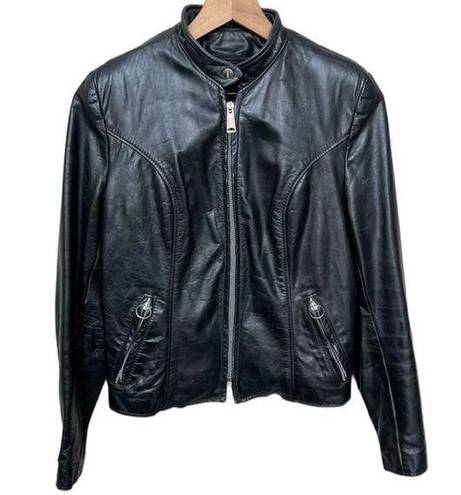 Brooks  Vintage 1980’s Leather Moto Bomber Jacket Size Small