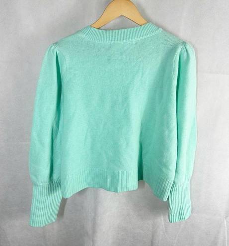 Hill House  The Cropped Sylvie Sweater Size Large Ocean Wave Merino Wool