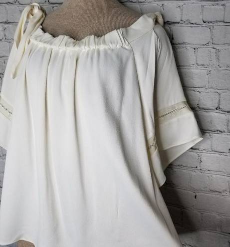 Alexis Hanne Blouse Medium Womens Off Shoulder Strap Eyelet Ivory