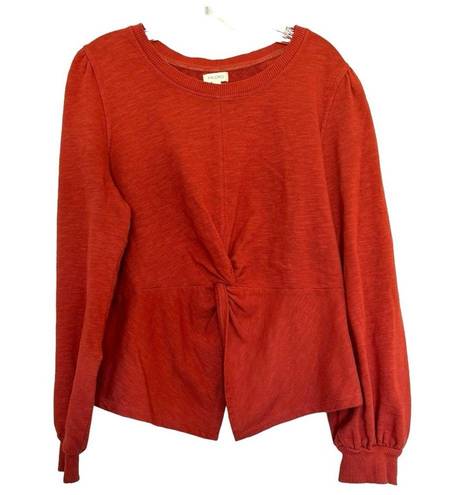 Pilcro  Anthropologie Twist-Front Sweatshirt Size: Large Color Copper EUC