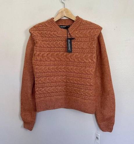 BLANK NYC NWT  Horizontal Cable Crewneck Sweater in Cry Me a River/Rust Size Large