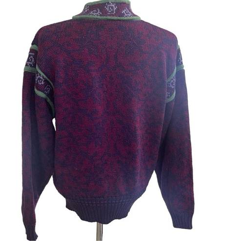 Purple Snow Vtg Demetre Womens Medium Wool acrylic blend Ski Sweater    Hong Kong