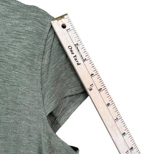 Jessica Simpson  T Shirt Dress Womens Sz XL Green Slub Brees Cap Sleeve Slit Midi