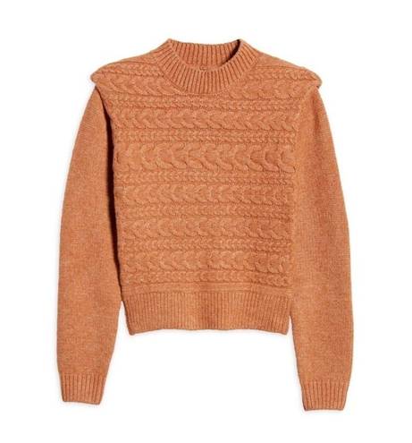 BLANK NYC NWT  Horizontal Cable Crewneck Sweater in Cry Me a River/Rust Size Large