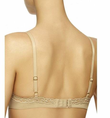 Natori  Pure Luxe Cafe Beige Push-Up Underwired Bra Lace Trim 730080 Women's 32DD