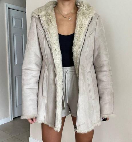 Krass&co G.H. Bass &  Faux Suede Fur Hooded Coat Size M