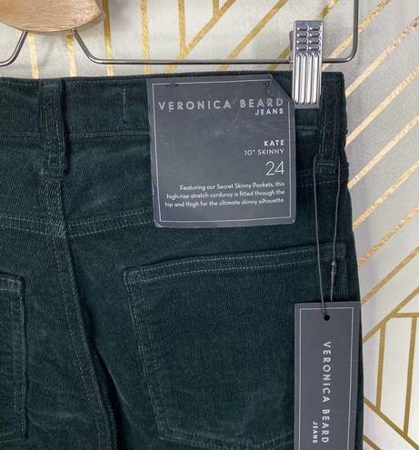 Veronica Beard  Kate 10” Skinny Corduroy Jeans in Forest Green Size US 24