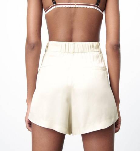 ZARA soft gold satin effect pleated shorts never worn