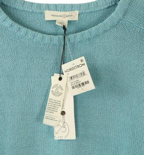 Treasure & Bond NWT Nordstrom  Blue Pullover Cotton Blend Sweater S