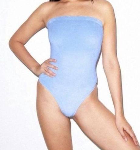 American Apparel NEW  Light Blue Velvet Bodysuit