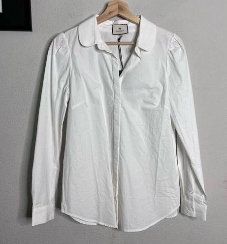 Tuckernuck  NEW Blouse Button Down Collared White Long Sleeve Penelope Top Sz XS