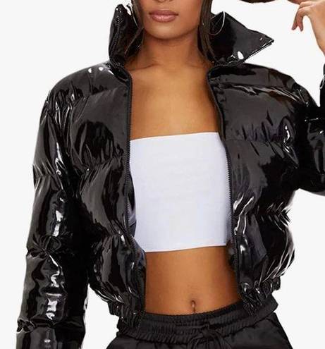 Adika Black Cropped Puffer Coat