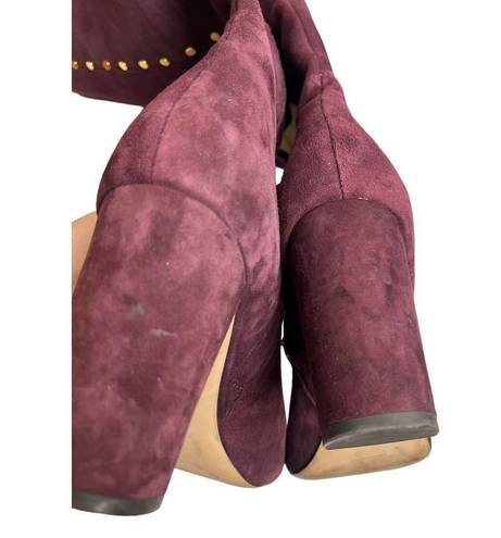 Ralph Lauren Lauren by  Suede Atherton Burgundy Tall Boots Sz. 10