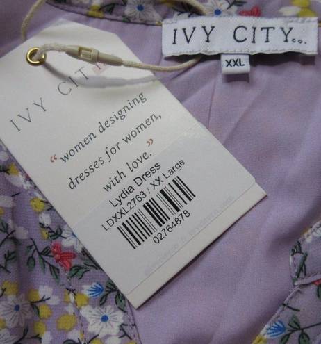 Krass&co NWT Ivy City . Lydia in Purple Floral Flowy Tiered A-line Dress XXL