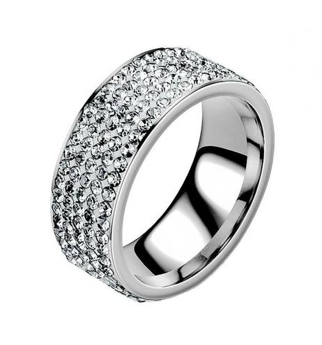 The Row Five Cubic Zirconia Stainless Steel Ring