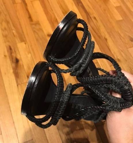 L.A.M.B. Gwen Stefani Rope Woven Sandals Rave Stilettos Pumps Sz 6