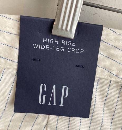 Gap  High Rise Wide Leg Crop Jeans Ivory Striped