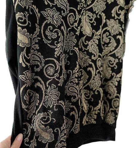 Polo Vintage paisley floral metallic banded waist  neck sweater NWT size M medium