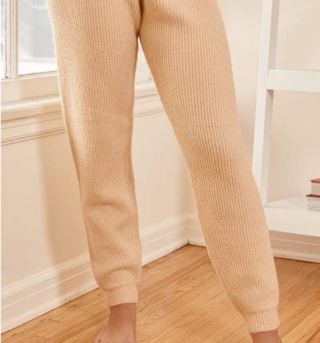 Lulus Meet Your Weekend Cream Knit Drawstring Joggers