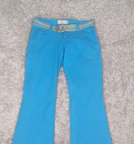 Jordache Y2K  Low Rise Stretch Boot Cut Jeans Turquoise Blue Size 3/4
