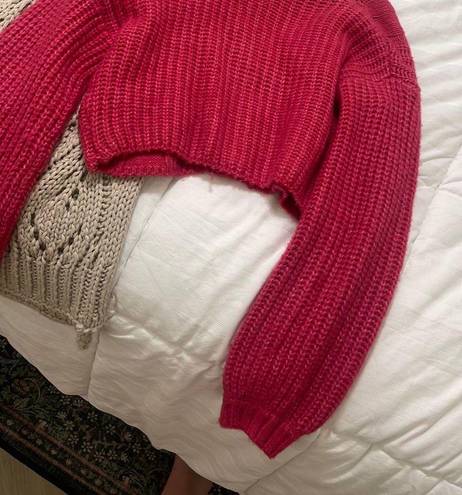 Urban Outfitters Pink Cropped Sweater